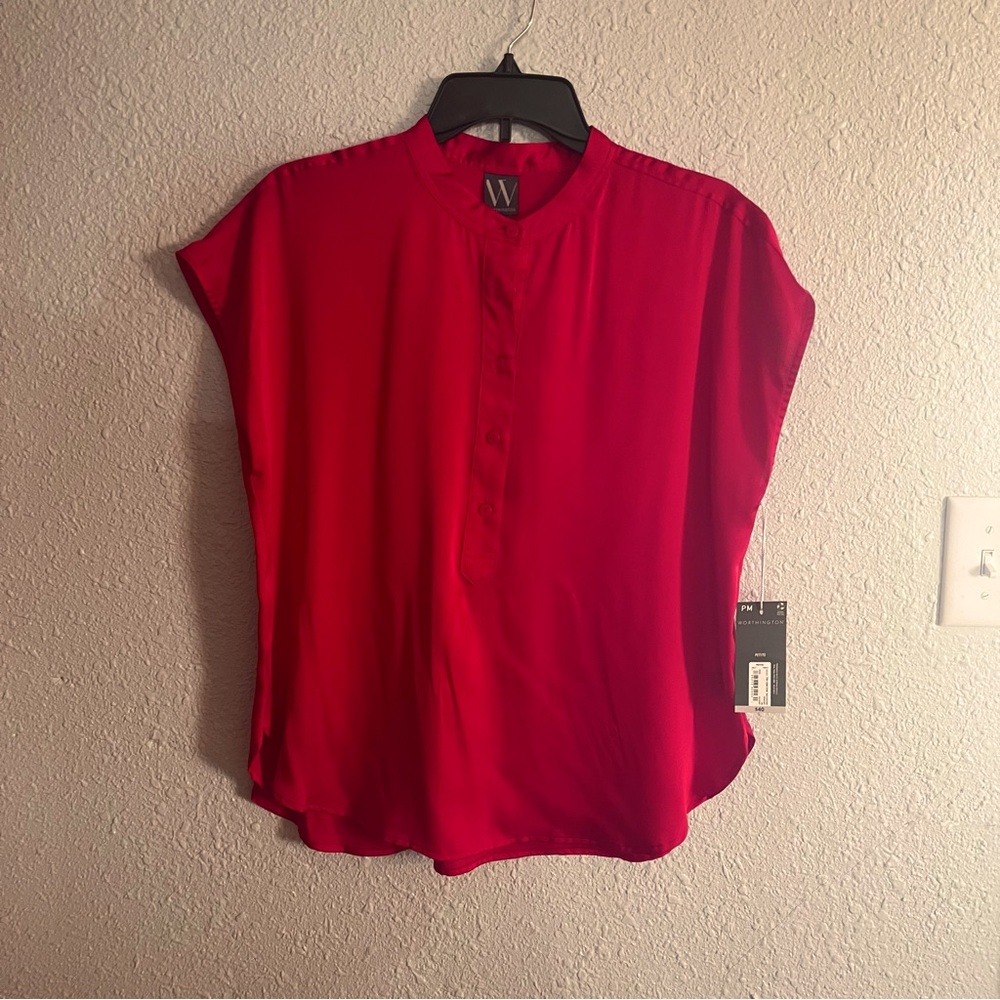 Worthington Vibrant Red Blouse